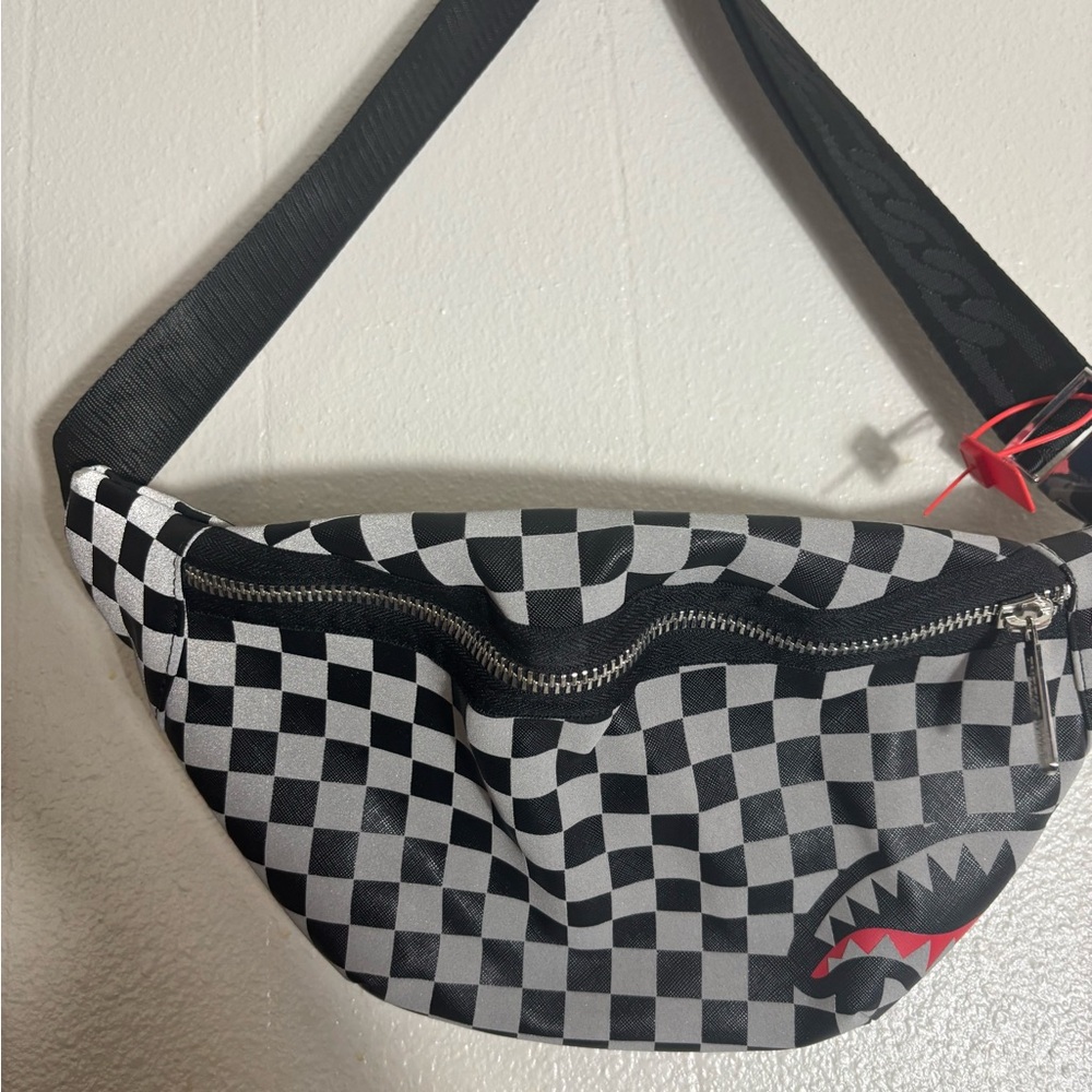 Checkered Black and White Crossbody Bag